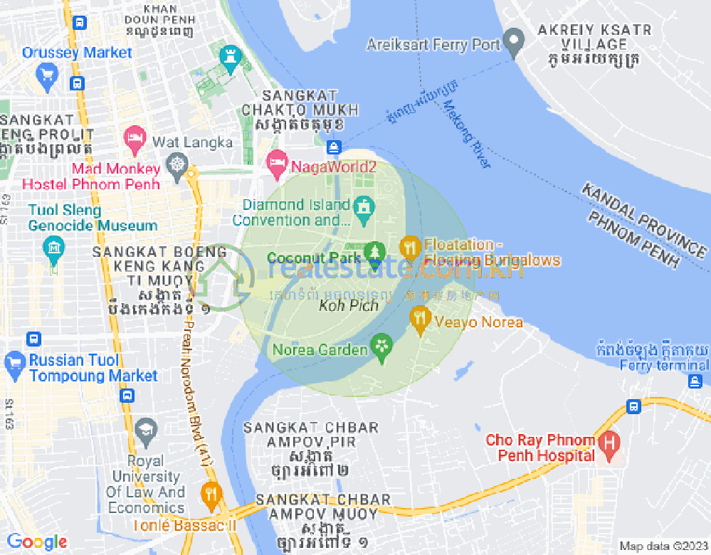 Carte de Tonle Bassac, Chamkarmon, Phnom Penh