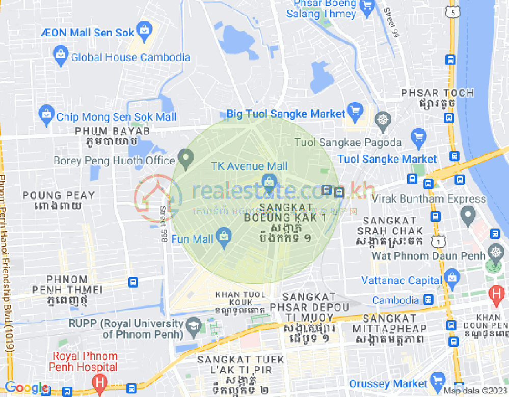万谷湖1分区, 堆谷区, 金边地图