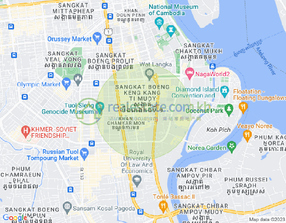 Carte de BKK 1, Boeng Keng Kang, Phnom Penh