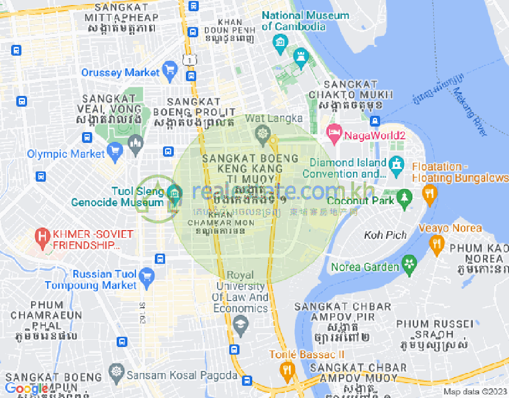 Mapa: BKK 1, Boeng Keng Kang, Phnom Penh