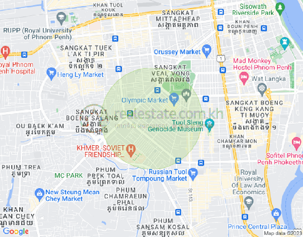 Carte de Tonle Bassac, Chamkarmon, Phnom Penh