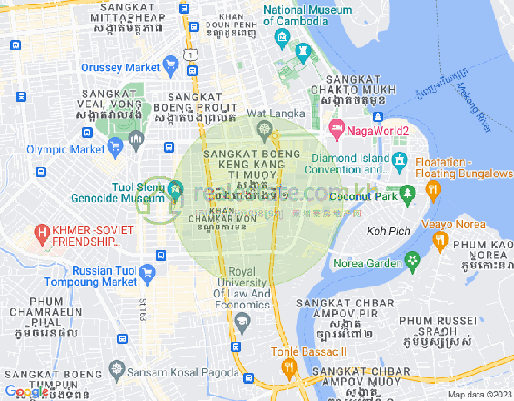 Mapa: BKK 1, Boeng Keng Kang, Phnom Penh