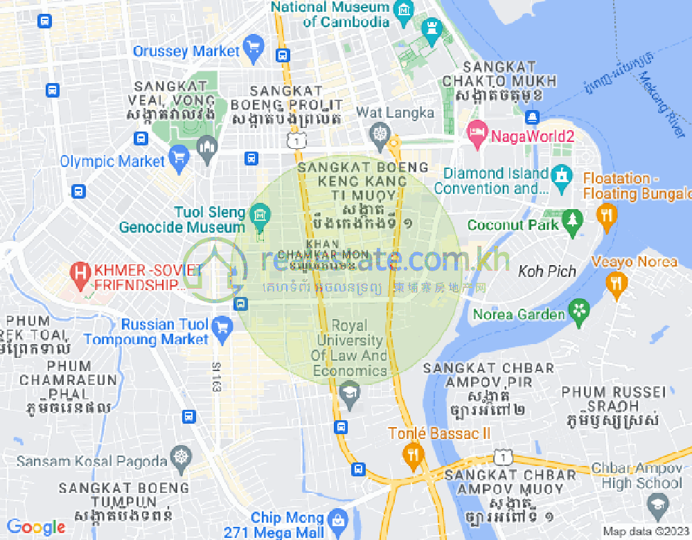 Map of BKK 1, Boeng Keng Kang, Phnom Penh