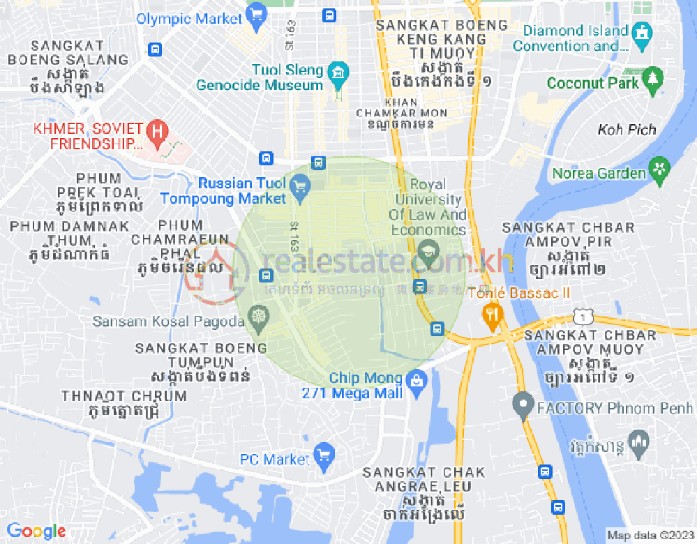 Map of Toul Tum Poung 2, Chamkarmon, Phnom Penh