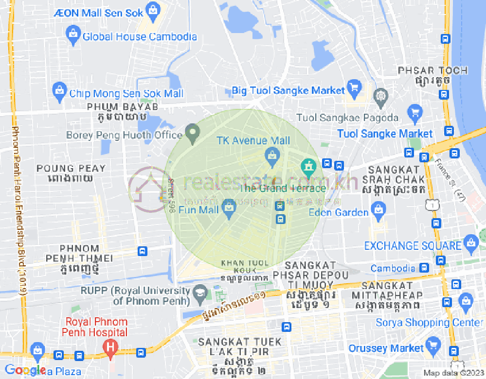 万谷湖1分区, 堆谷区, 金边地图
