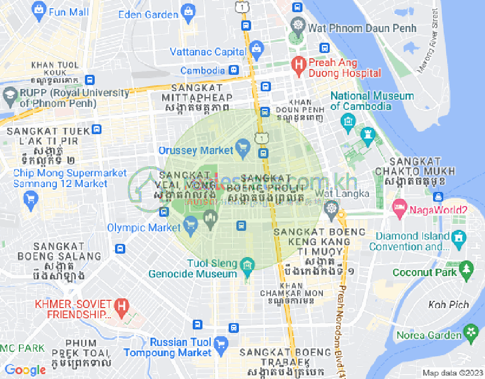 ブンプロリット, 7マカラ, プノンペンの地図