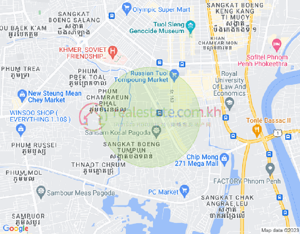 แผนที่ ตุมนบตึก, บึงเกงกอง, พนมเปญ