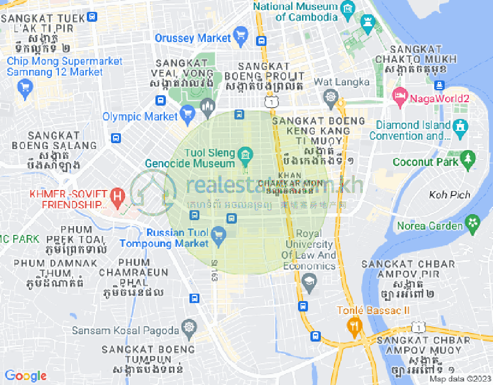Mapa: BKK 3, Boeng Keng Kang, Phnom Penh