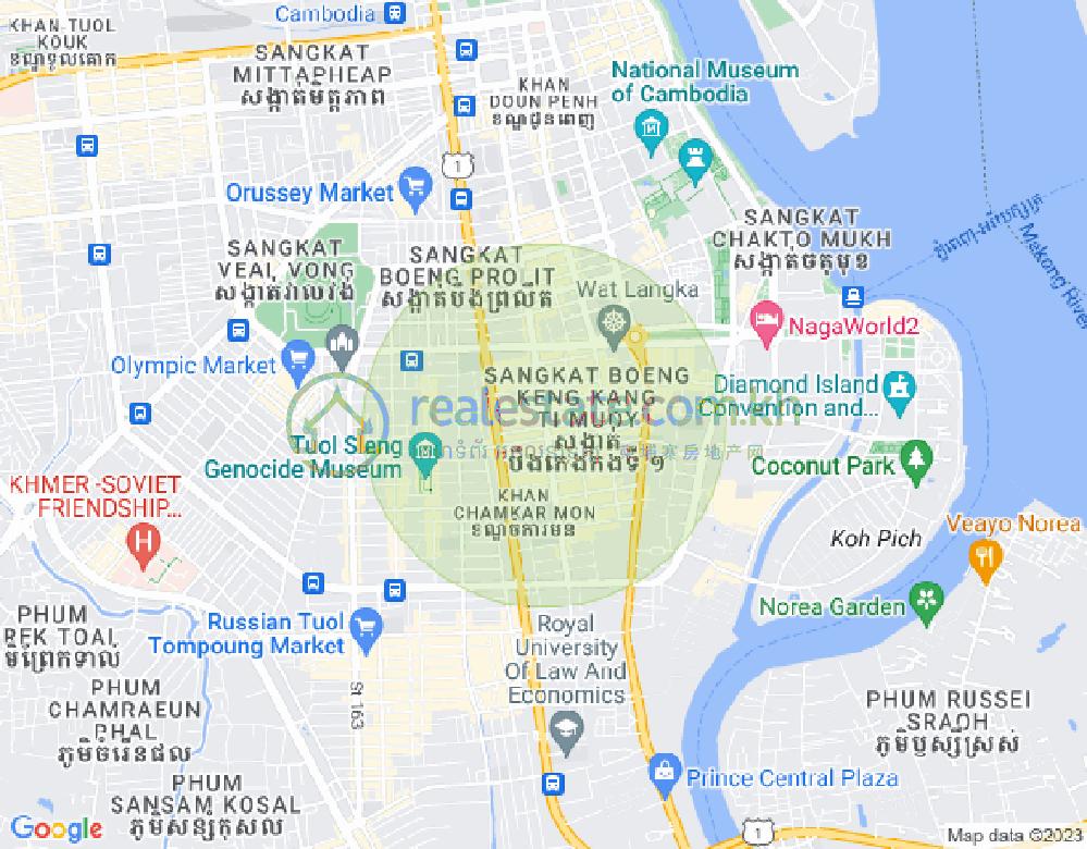 Mapa: BKK 1, Boeng Keng Kang, Phnom Penh