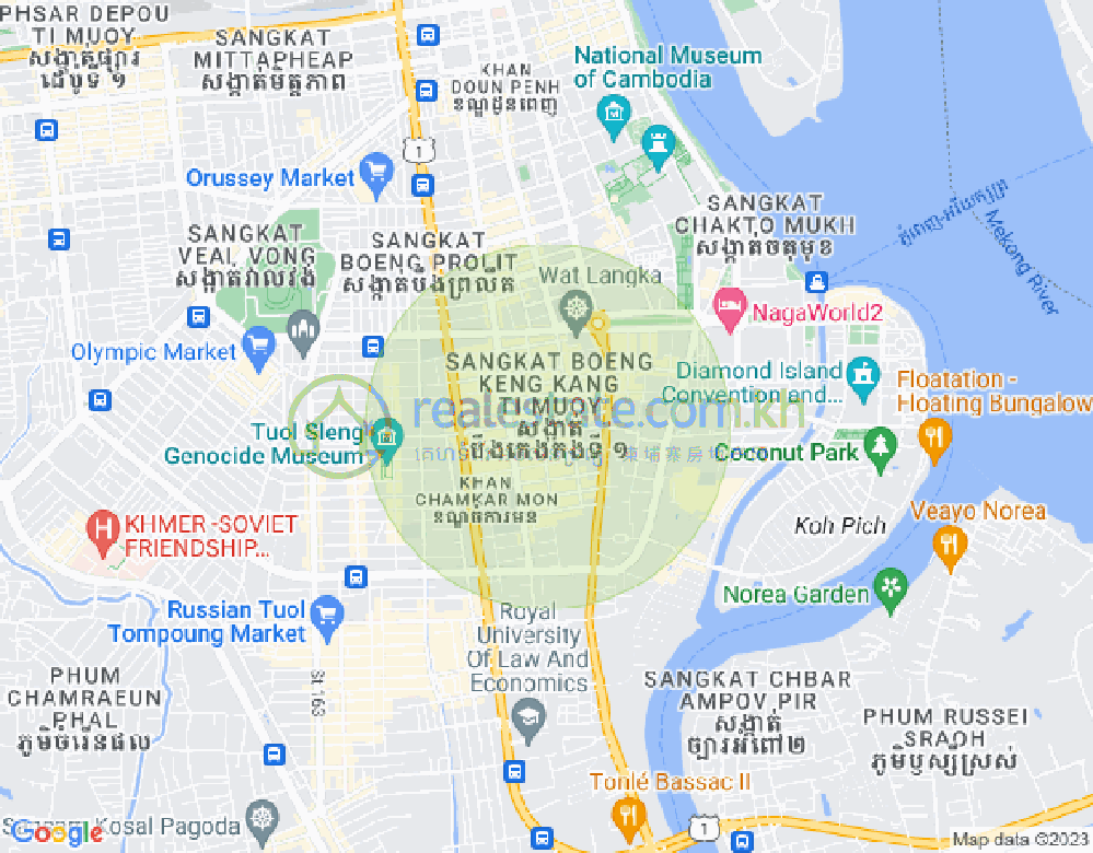 Mapa: BKK 1, Boeng Keng Kang, Phnom Penh