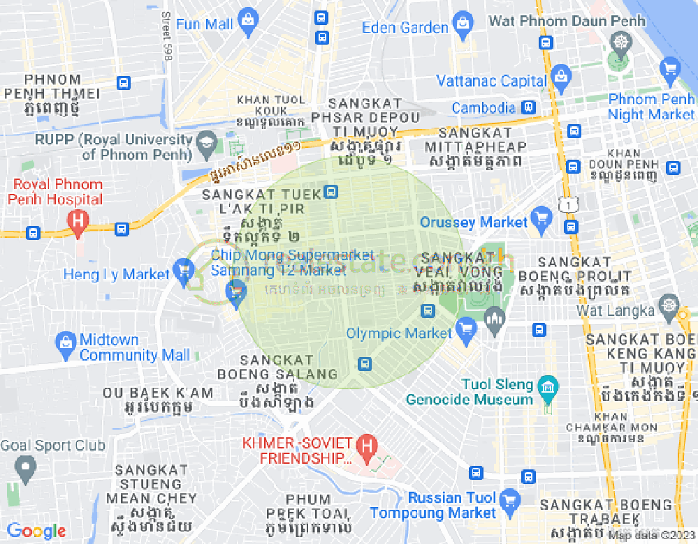 Mapa: Phsar Depou I, Toul Kork, Phnom Penh