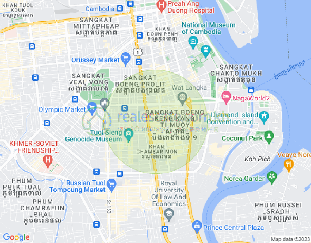 Map of BKK 1, Boeng Keng Kang, Phnom Penh