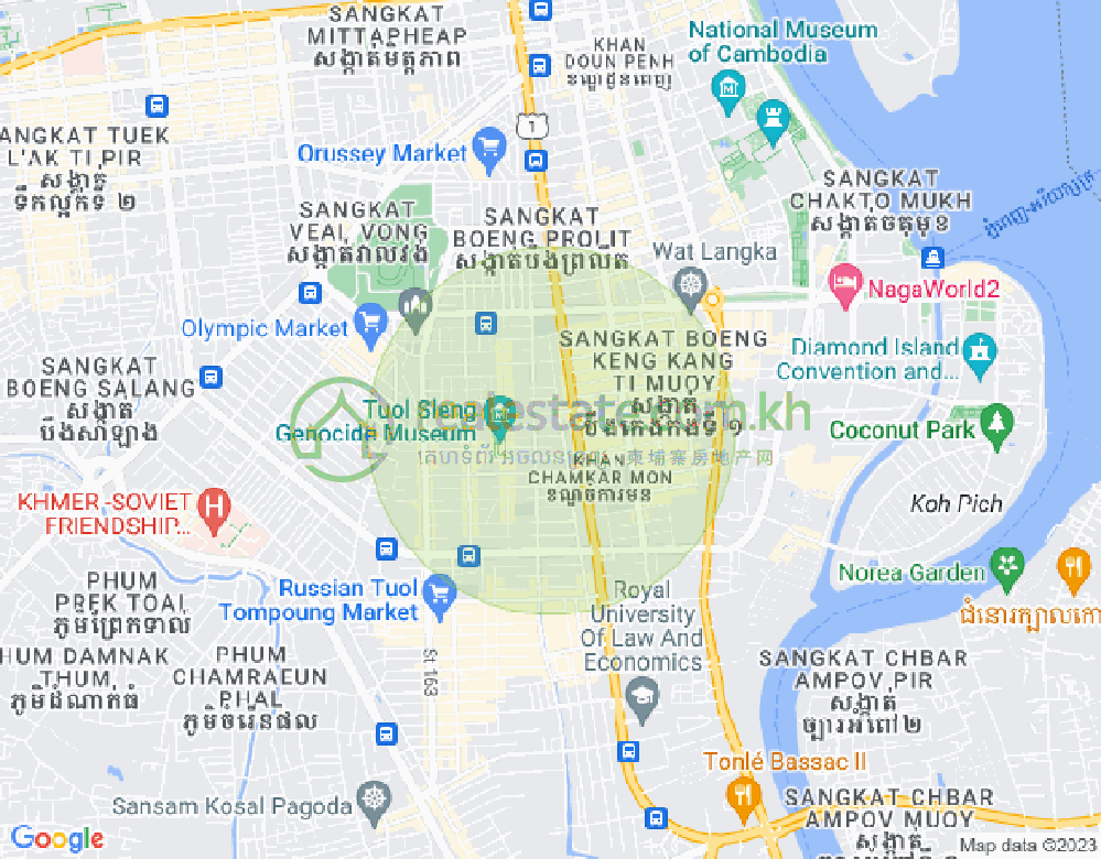 만경강2부구(BKK2), 벙껭깡, 프놈펜 지도