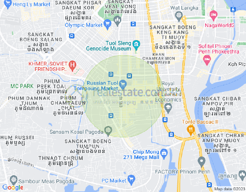Map of Toul Tum Poung 1, Chamkarmon, Phnom Penh