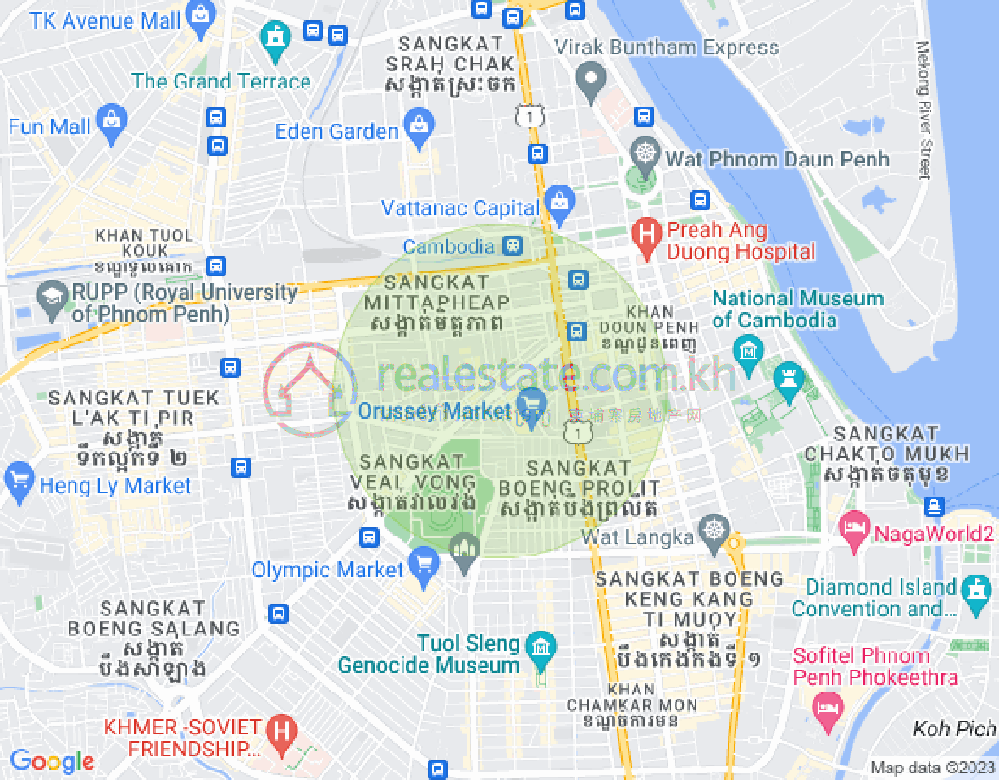 Mapa: Mittapheap, 7 Makara, Phnom Penh