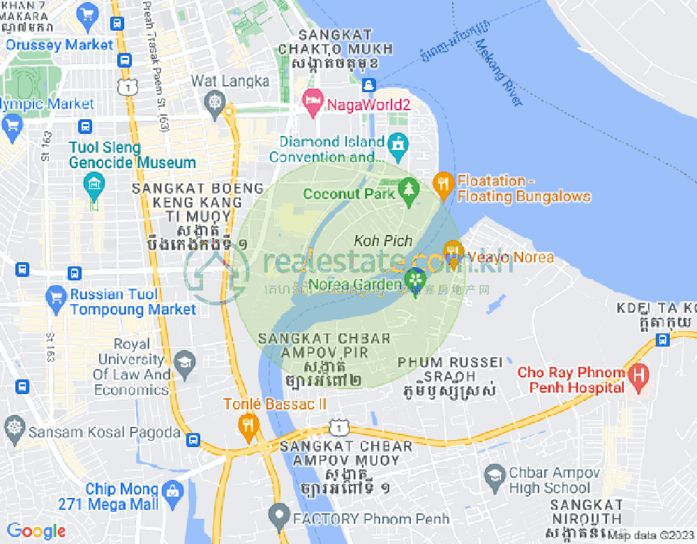Карта Тонле Бассак, Чамкармон, Пномпень