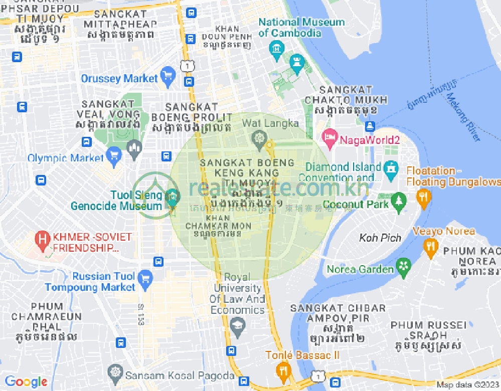BKK 1, ボンケンコン, プノンペンの地図
