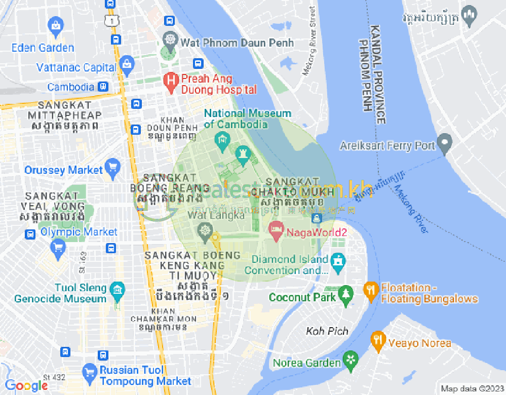 四臂湾分区, 隆边区, 金边地图