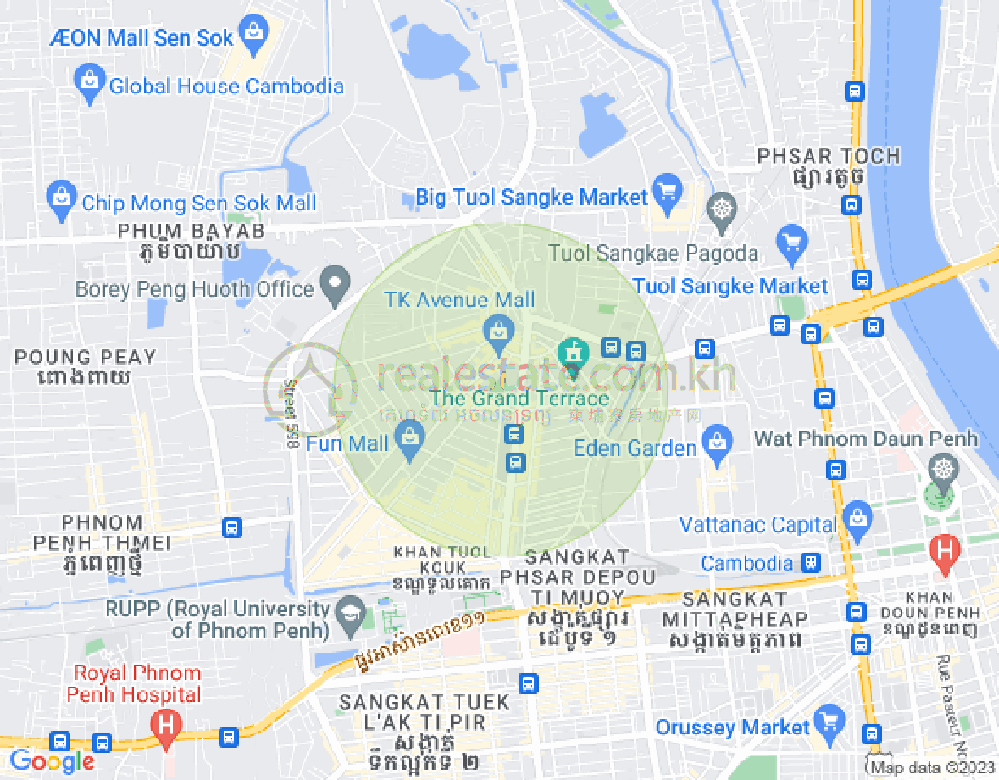 万谷湖1分区, 堆谷区, 金边地图