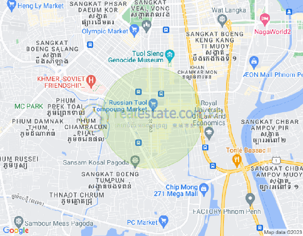 Map of Toul Tum Poung 1, Chamkarmon, Phnom Penh