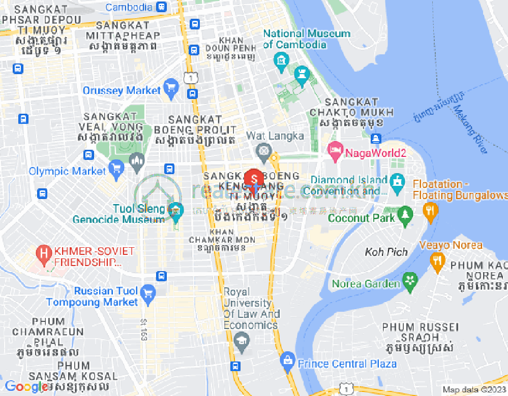 万景岗2分区（BKK2), 波哥堪, 金边地图