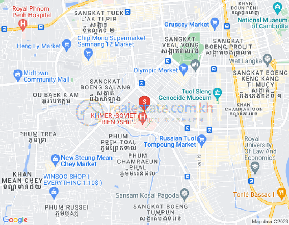 Tumnob Tuek镇, 波哥堪, 金边地图