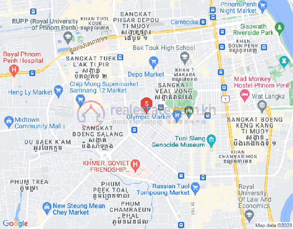 Toul Svay Prey 1镇, 波哥堪, 金边地图