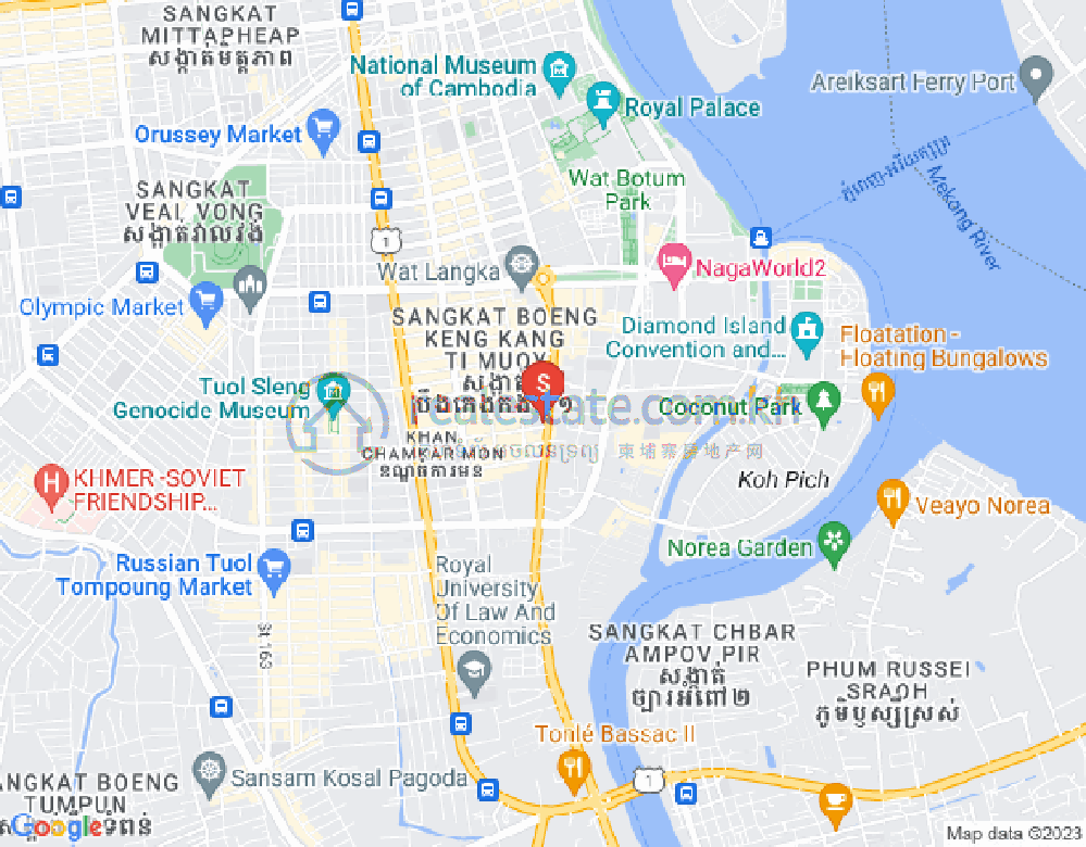 Map of BKK 1, Boeng Keng Kang, Phnom Penh