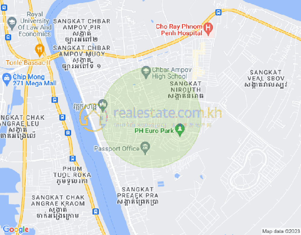 Map of Nirouth, Chbar Ampov, Phnom Penh