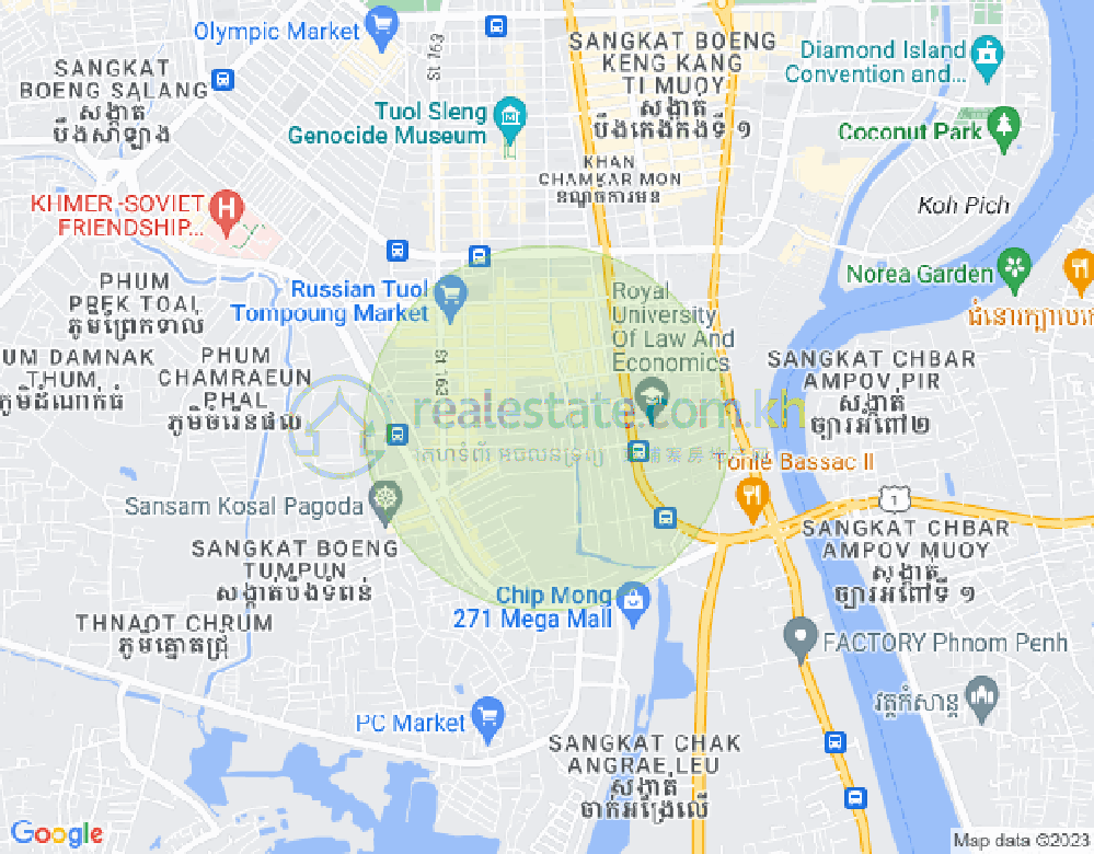 Mapa: Boeung Trabek, Chamkarmon, Phnom Penh
