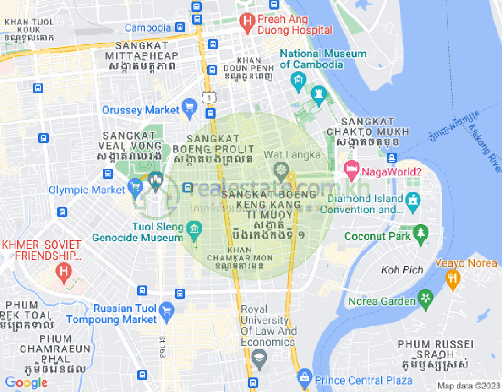Map of BKK 1, Boeng Keng Kang, Phnom Penh