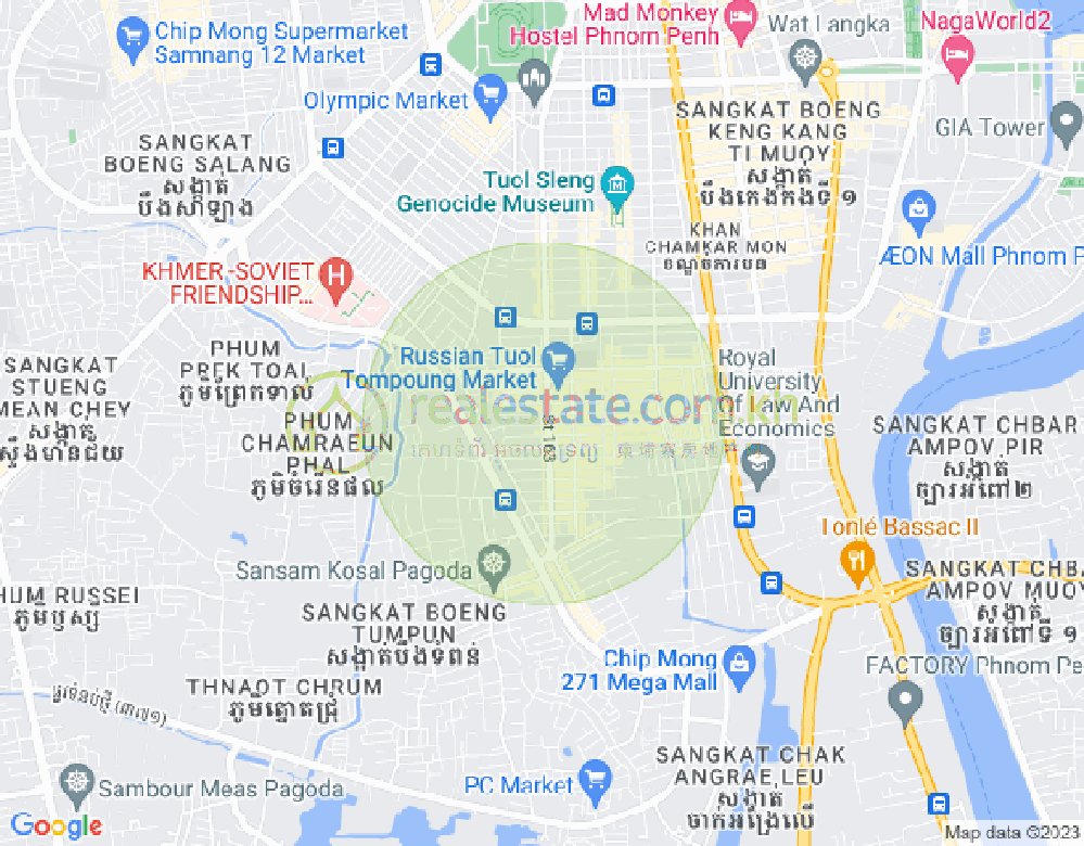 Map of Toul Tum Poung 1, Chamkarmon, Phnom Penh