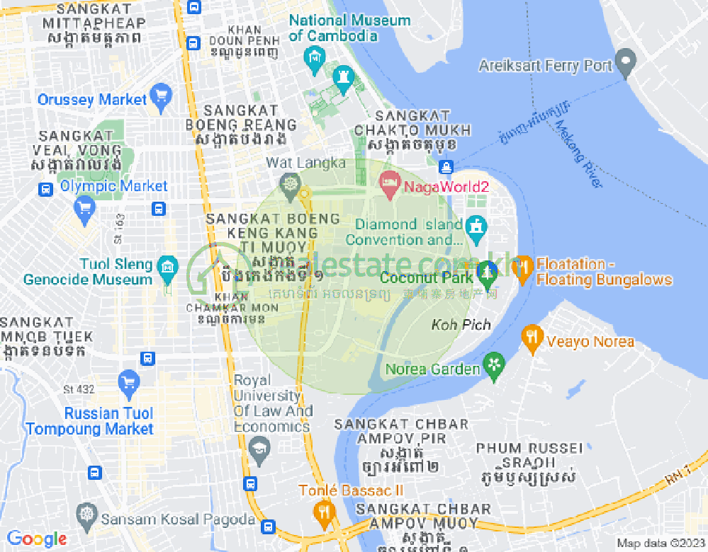 백색하구역, 짬까몬, 프놈펜 지도