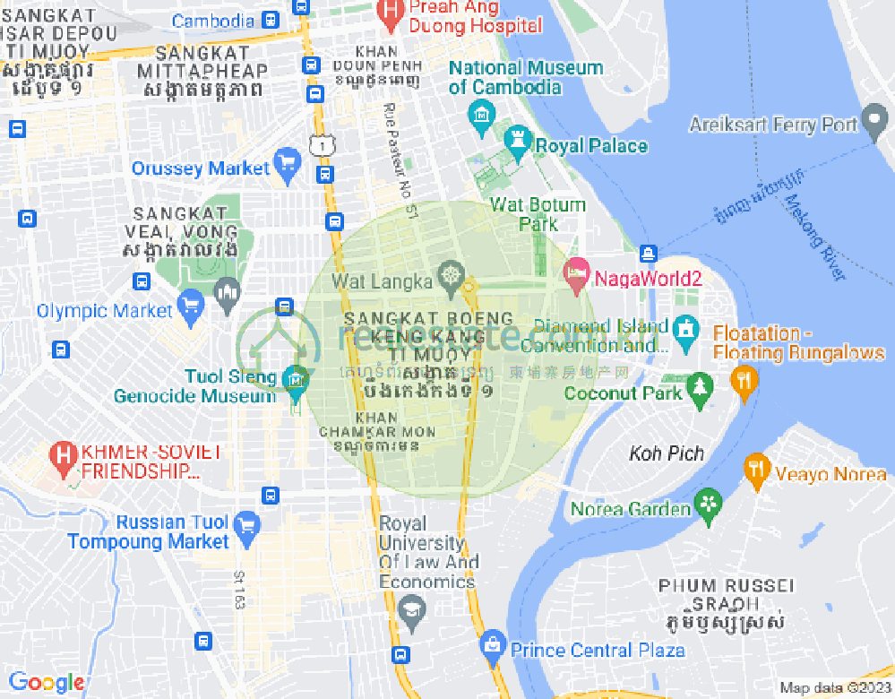 万景岗2分区（BKK2), 波哥堪, 金边地图
