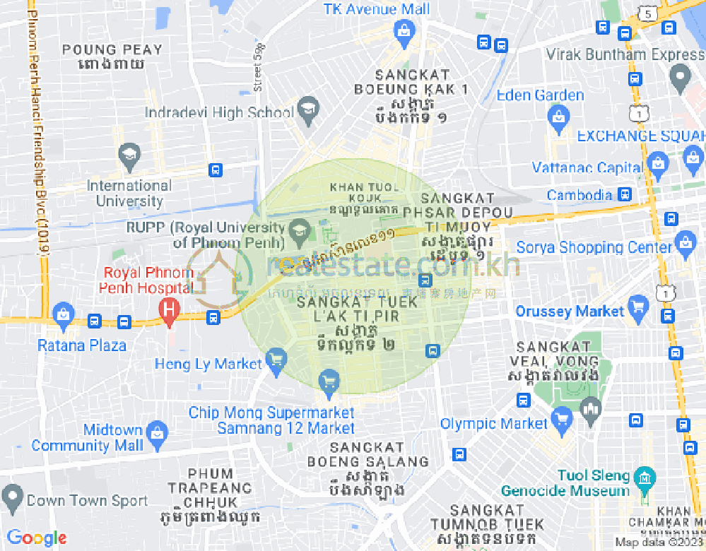 Mapa: Kampuchea Krom Blvd 128, Tuek L'ak 1, Toul Kork, Phnom Penh