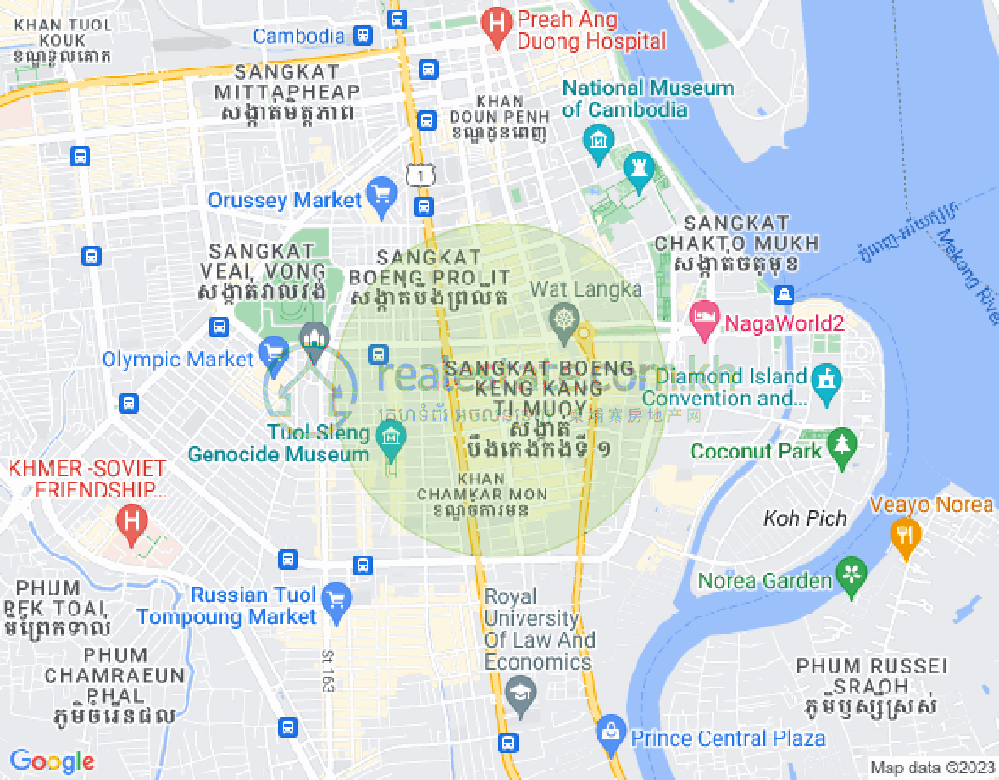 Carte de BKK 1, Boeng Keng Kang, Phnom Penh