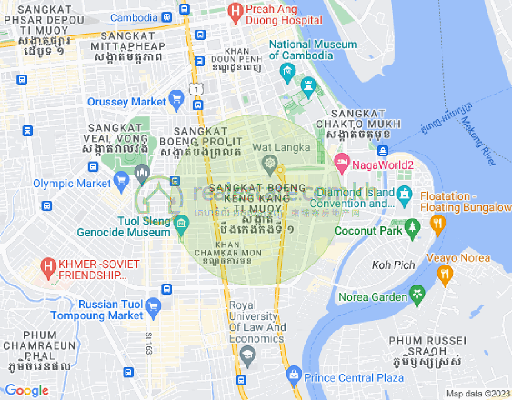 Map of BKK 1, Boeng Keng Kang, Phnom Penh