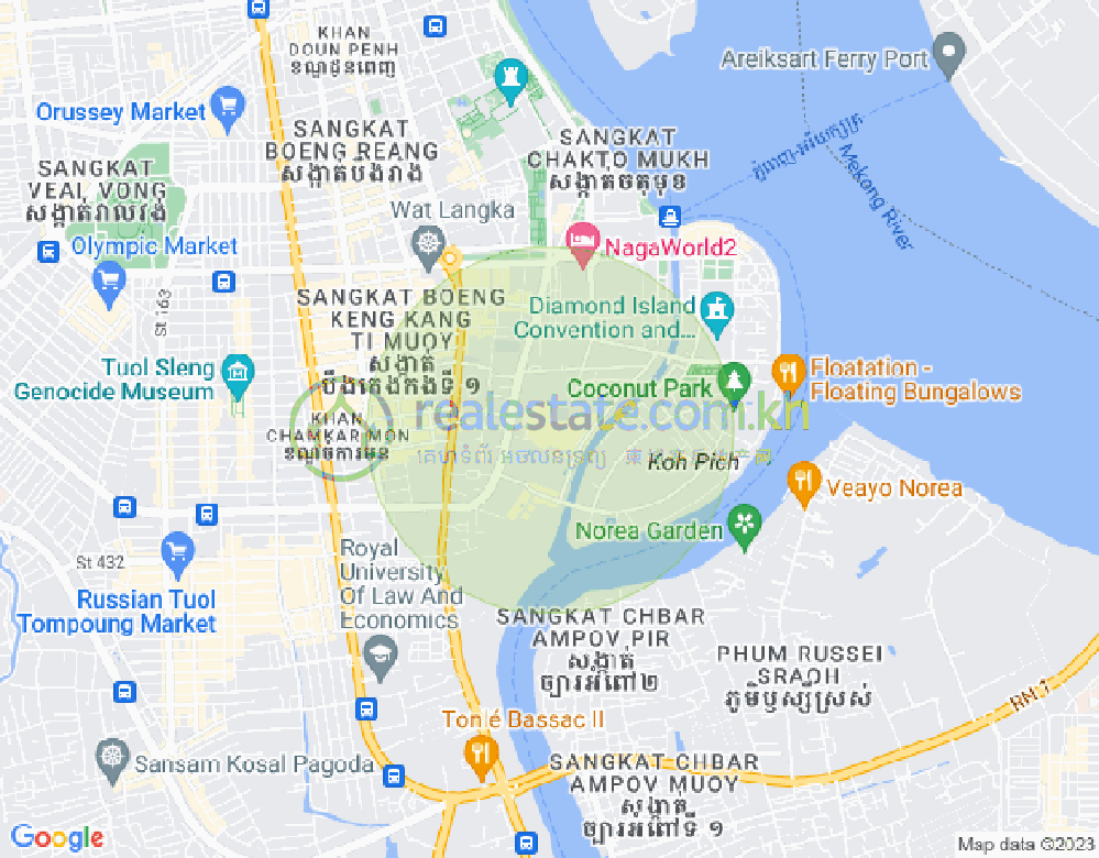 Carte de Tonle Bassac, Chamkarmon, Phnom Penh