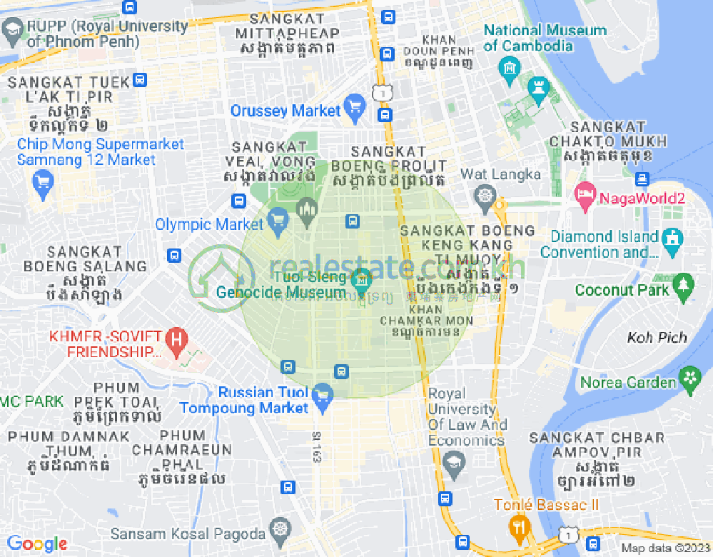 Mapa: BKK 1, Boeng Keng Kang, Phnom Penh