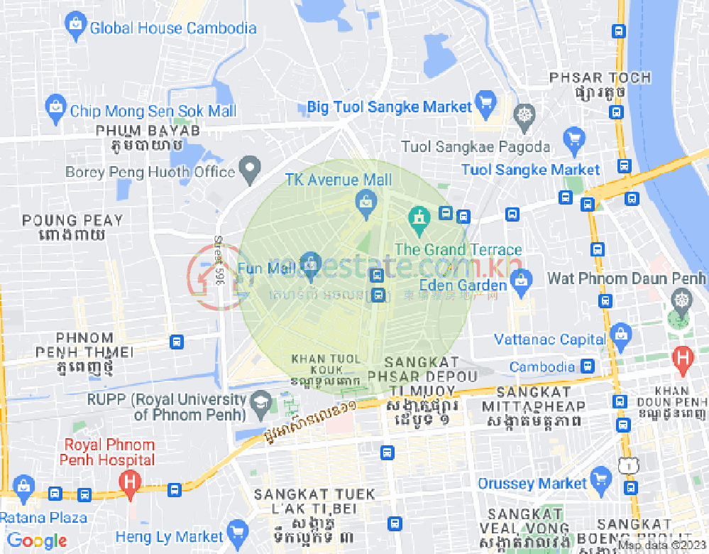 แผนที่ บึงกัก 1, ตuolโกก, พนมเปญ