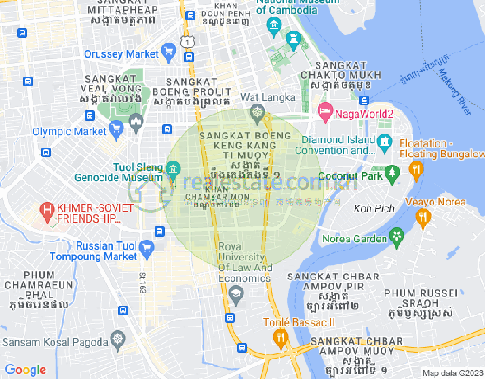 万景岗1分区（BKK1), 波哥堪, 金边地图