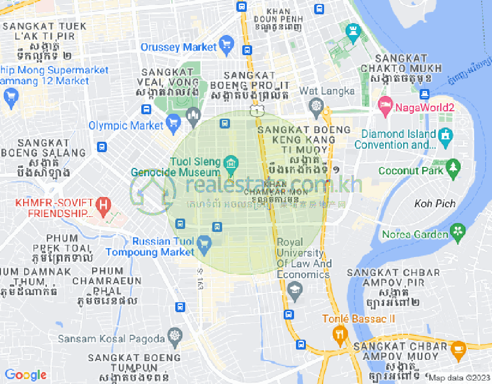 万景岗3分区（BKK3), 波哥堪, 金边地图