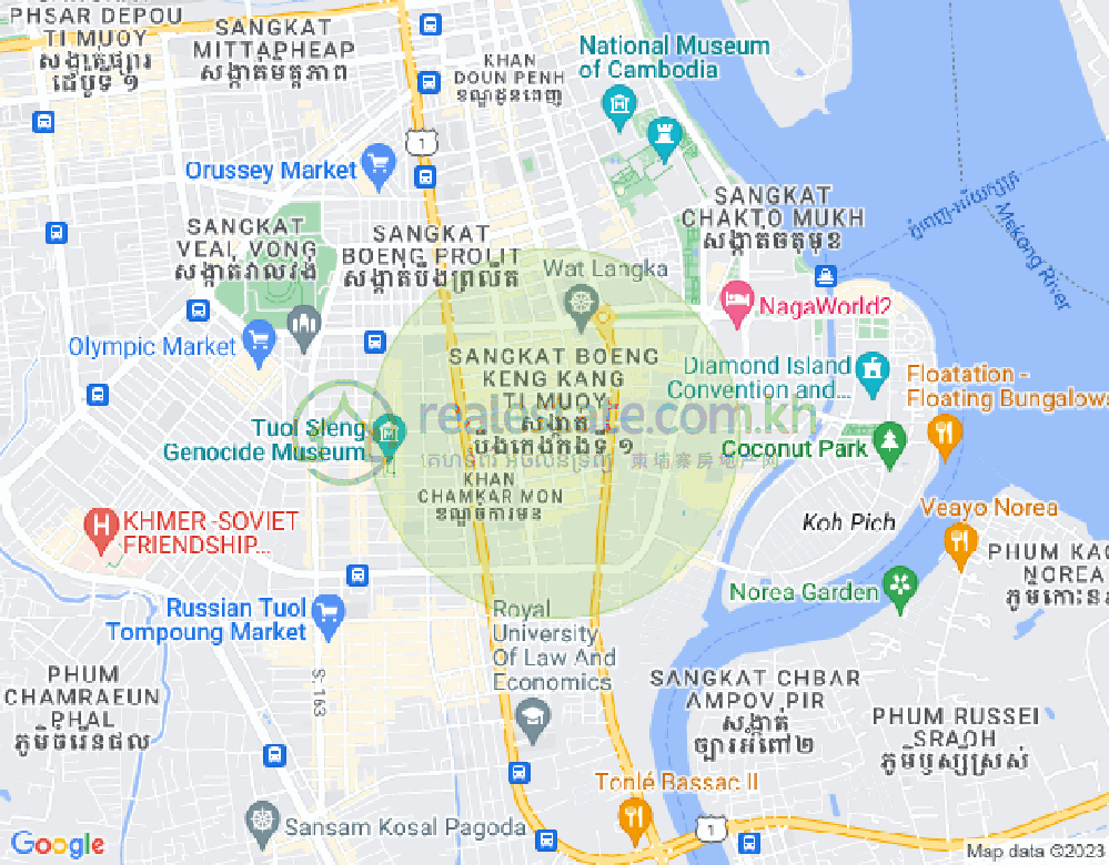 Mapa: BKK 1, Boeng Keng Kang, Phnom Penh
