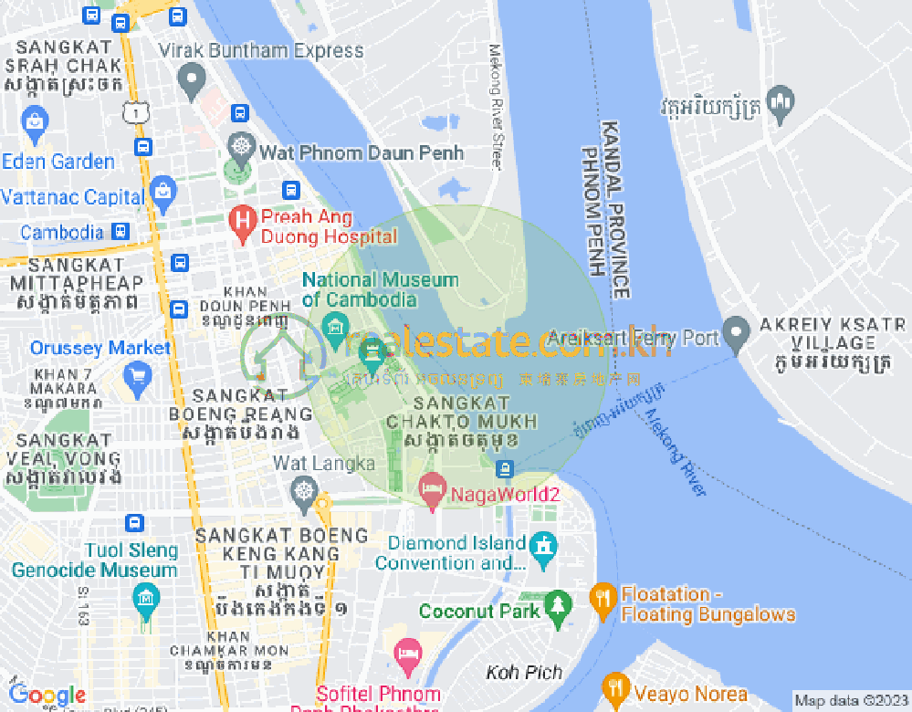四臂湾分区, 隆边区, 金边地图