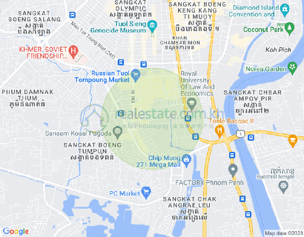 Carte de Toul Tum Poung 1, Chamkarmon, Phnom Penh