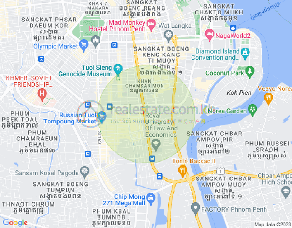 Mapa: BKK 1, Boeng Keng Kang, Phnom Penh