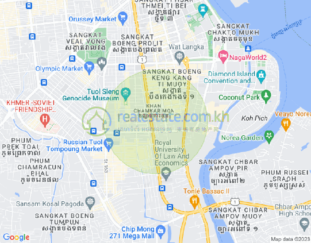 Map of BKK 1, Boeng Keng Kang, Phnom Penh
