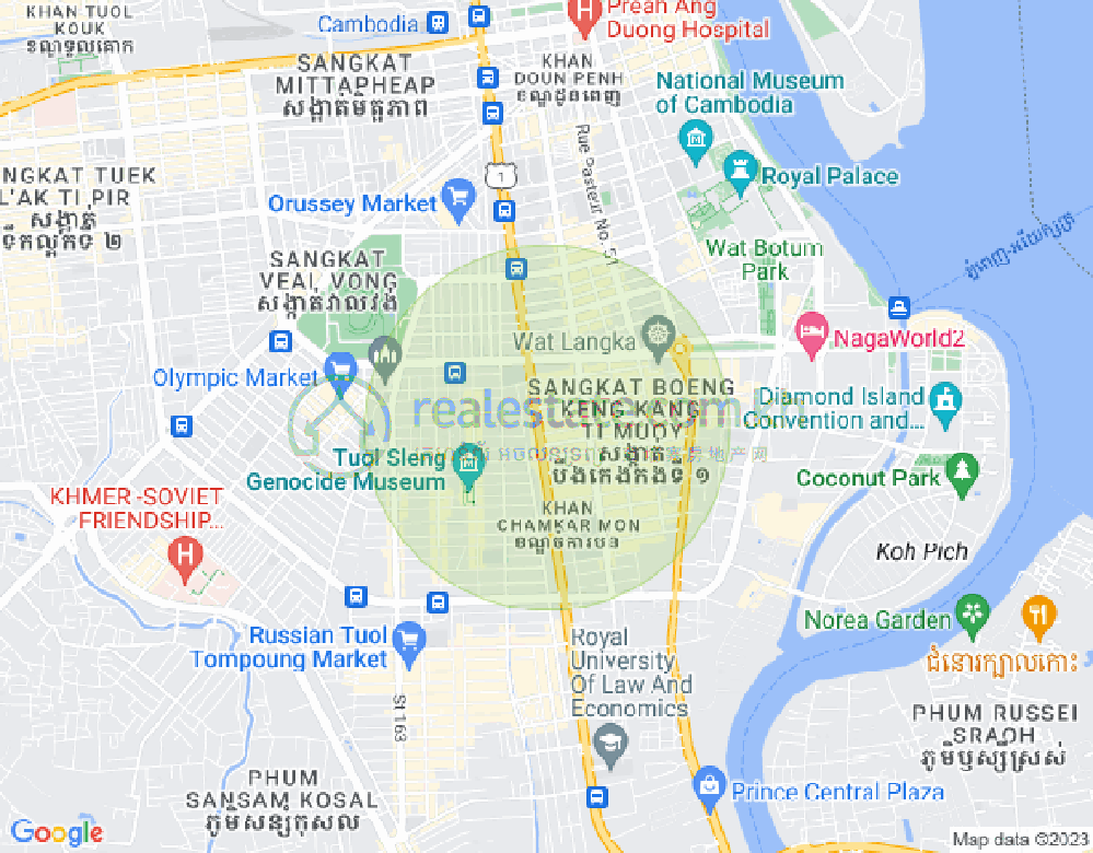 Mapa: BKK 1, Boeng Keng Kang, Phnom Penh