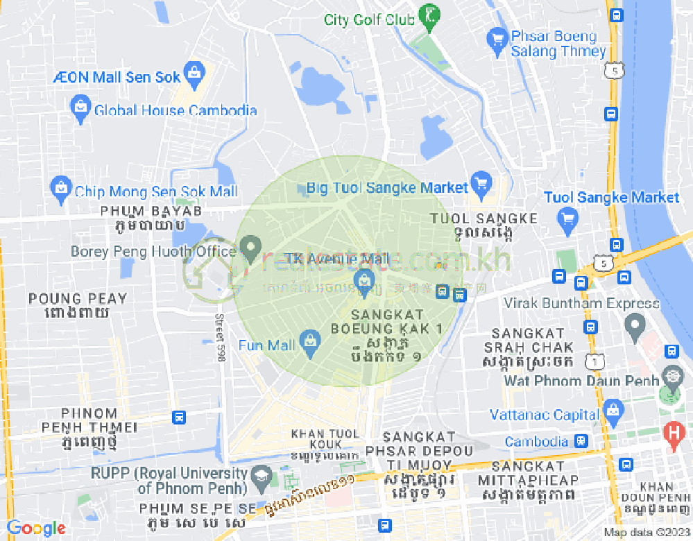万谷湖1分区, 堆谷区, 金边地图