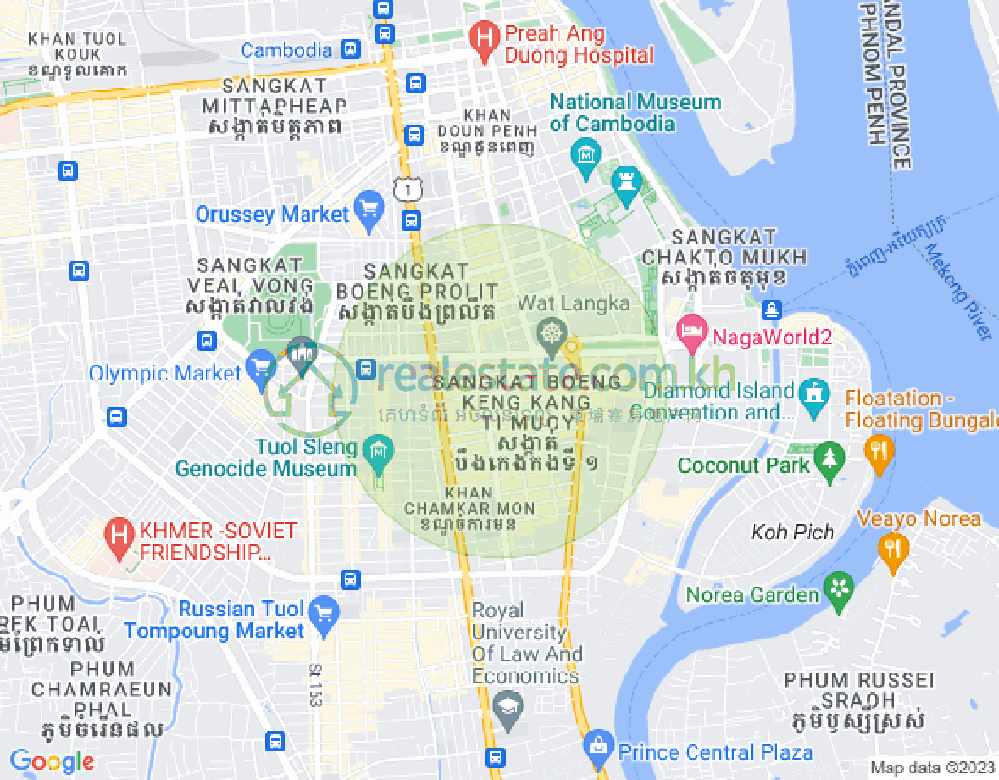 Map of BKK 1, Boeng Keng Kang, Phnom Penh